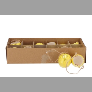 Eggs Chicken Open With Rope Yellow Glitter P/12 Nm