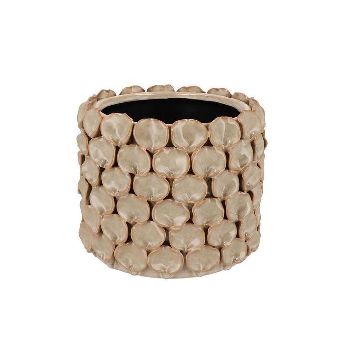 <h4>Nancy Beige Pot Round Flower 21x21x18cm</h4>