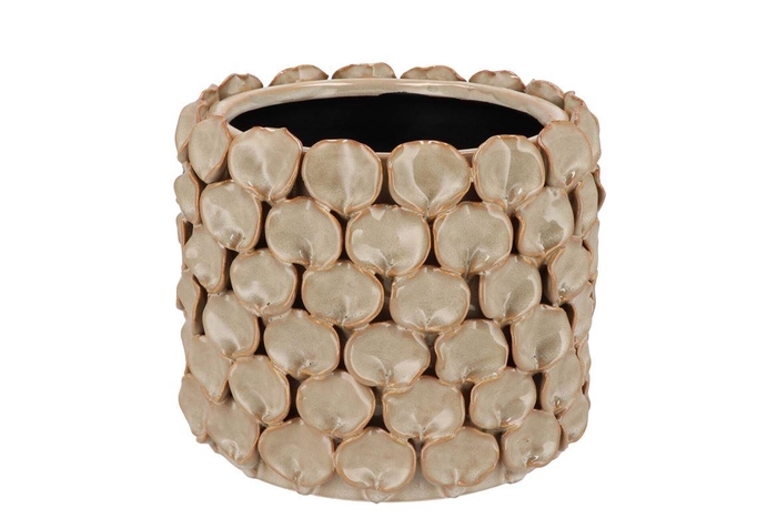 <h4>Nancy Beige Pot Round Flower 21x21x18cm</h4>