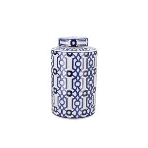Hailey Blue Porcelain Jar Pattern 18x30cm