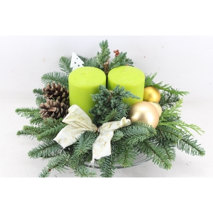 arr5 Kerst PL - Glas schaal 2stomp groen