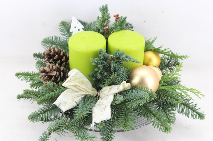 <h4>arr5 Kerst PL - Glas schaal 2stomp groen</h4>