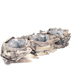 Hout Planter drijfhout 45*17*10cm