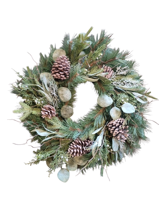 <h4>Wreath Mixed Cedar Pine Cones KR220006GRN</h4>