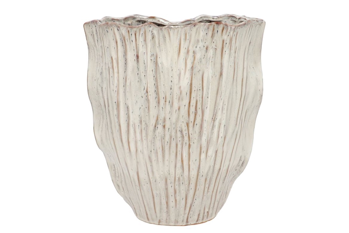 <h4>Lima White Vase Oval Double 30x17x36cm</h4>