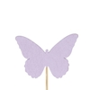 Bijsteker vlinder Ivy hout 6x8cm+12cm stick paars