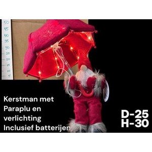 Santa Met Paraplu En Ledlight