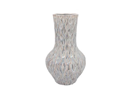 <h4>Inga Boa Grey Vase Neck Active Glaze 23x23x39cm Nm</h4>