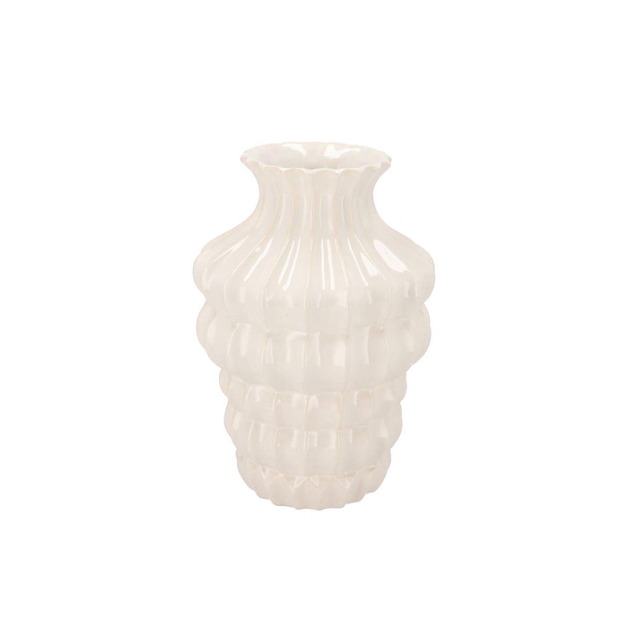 <h4>Dunja White Vase 19x19x28cm</h4>