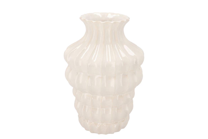 <h4>Dunja White Vase 19x19x28cm Nm</h4>