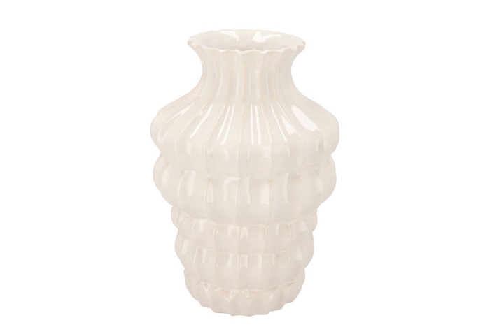 <h4>Dunja White Vase 19x19x28cm</h4>