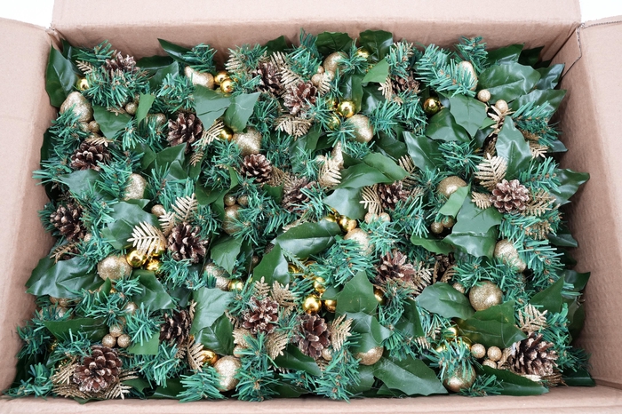 Wreath christmas ring Ø6cm gold R2