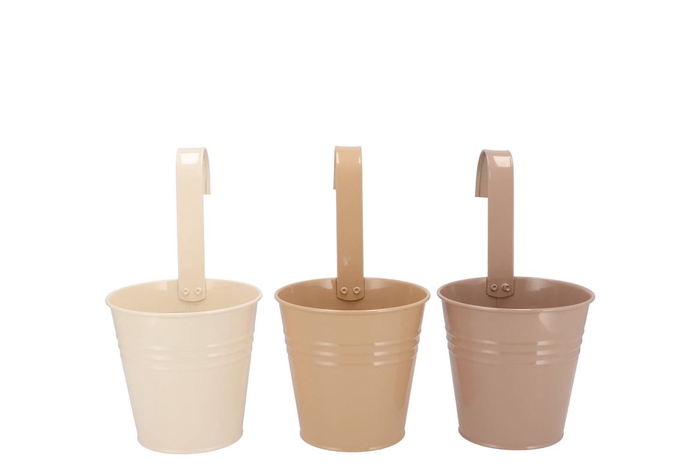 <h4>Zinc Natural Brown Mix Bucket Hanging Ass 14x13x10cm Nm</h4>