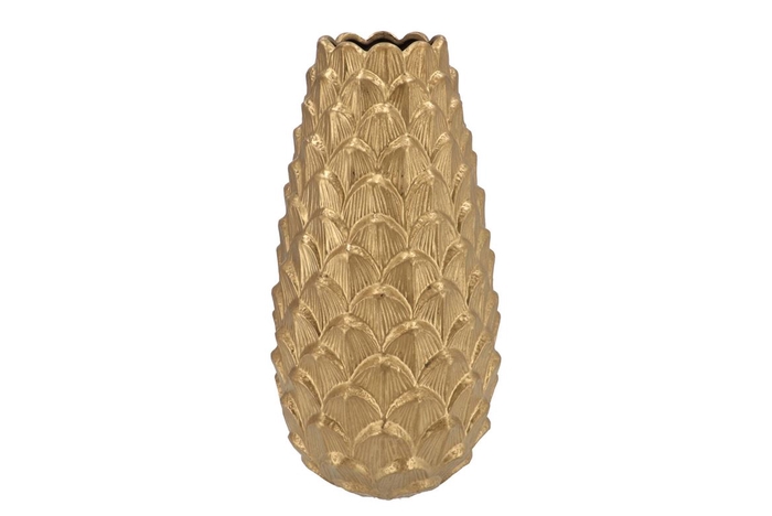 <h4>Mika Majestic Gold Vase Long Pinecone Edge 26x50cm</h4>