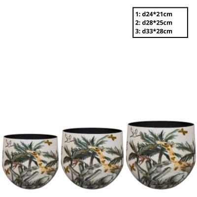<h4>Metaal Safari pot S/3 d33*28cm</h4>
