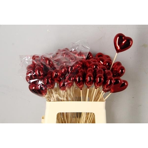 Stick Heart Metallic Red 6cm