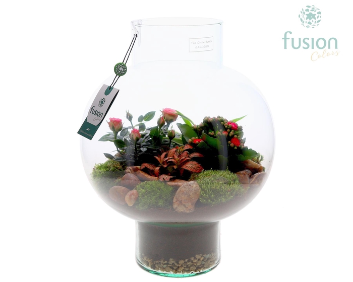 <h4>Green Bottle Laura Large met arrangement</h4>