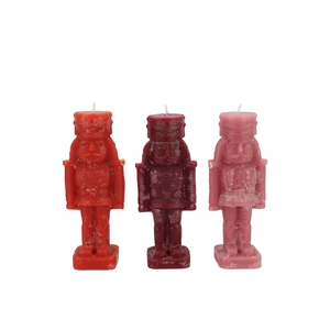 Frosty Nutcracker Red Mix Candle 4x4x12cm