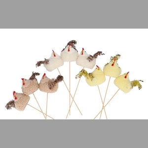 Easter Fun Pick Natural Brown Mix Chicken Ass 13x9x39cm