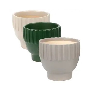 VASO DECORATIVO DE CERAMICA 18CM IMP G DVA524 -  CINZA