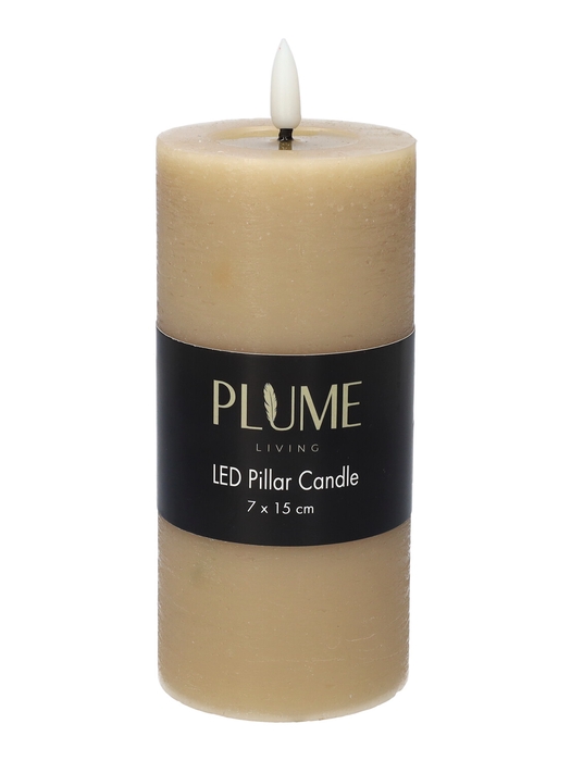 <h4>DF-730465900 - Pillar LED candle Lumina Touch d7xh15 rustic sand</h4>