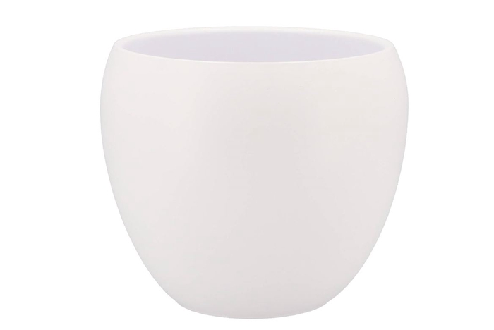 <h4>Vinci Matt White Flower Pot 22x19cm</h4>