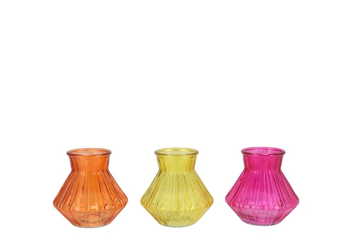 <h4>Roman Orange Mix Diamond Glass Vase Ass 11x11cm</h4>