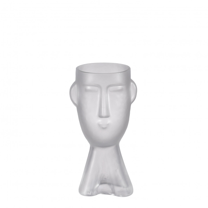 Glass vase face d12 24cm