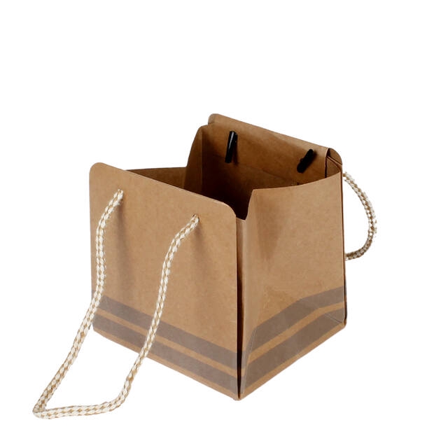 <h4>Bag Sporty carton 9.5x8.5xH9.5cm taupe 20/bag</h4>