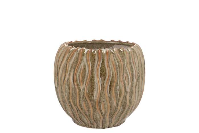 Finn Scottish Green Structure Pot 14x14x13cm