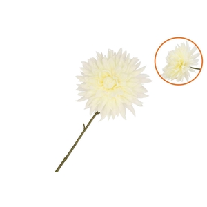 Silk Dahlia Pointy Off White 65cm Nm