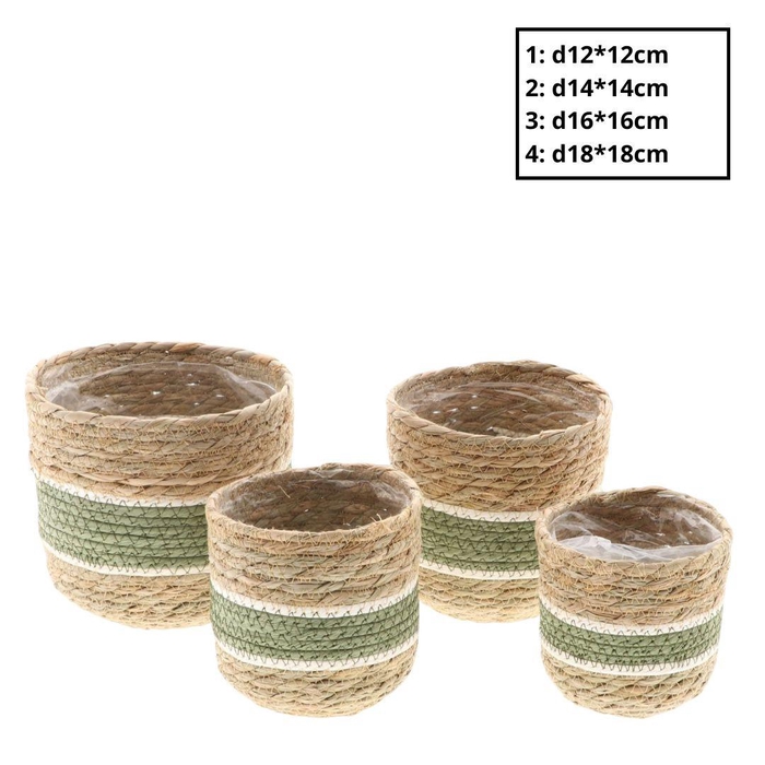 <h4>Basket sets Nora pot S/4 d18*18cm</h4>