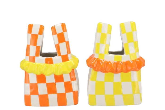 <h4>Yfke Dutch Orange/yellow Vase Bag Ass 14x9x19cm</h4>