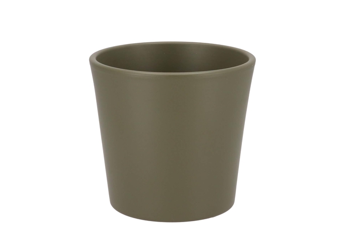 Ceramic Capers Green Matt Pot Orchid 14cm