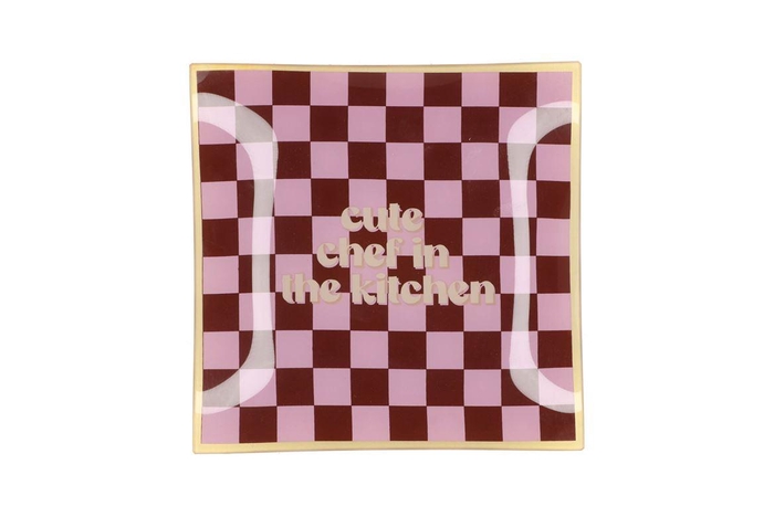 Plate Square Cute Chef 18x18x2cm