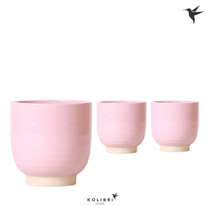 Kolibri Home Glazed pot pink 12 cm