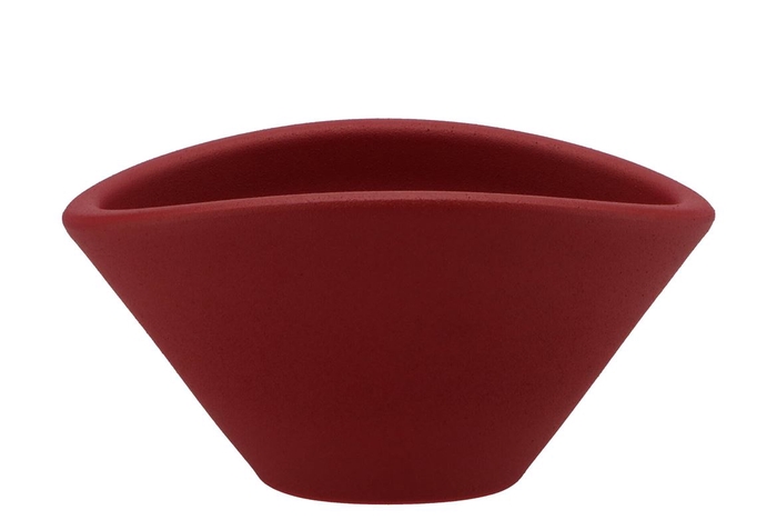 <h4>Vinci Red Velvet Bowl Oval 24x17x12cm</h4>