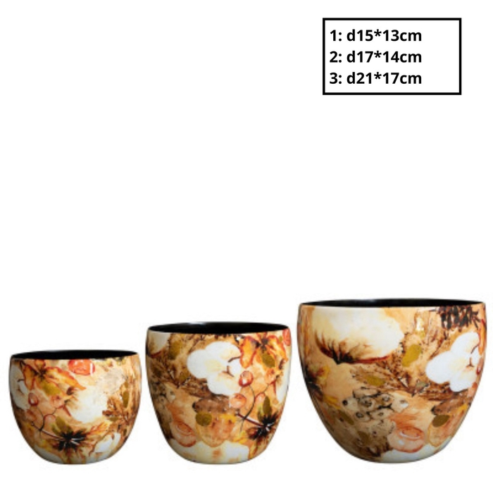 <h4>Metaal Cotton pot S/3 d21*17cm</h4>