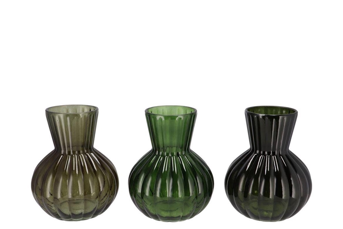 Feline Dark Green Mix Vase Ass 17x22cm