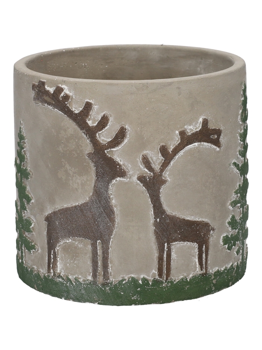 <h4>DF11-731200147 - Pot Xmas Reindeer d13.7xh13 grey</h4>