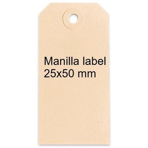Manilla labels 25x50mm. Nat 1000/ds