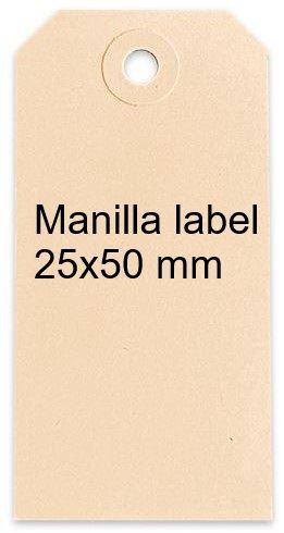 <h4>Manilla labels 25x50mm. Nat 1000/ds</h4>