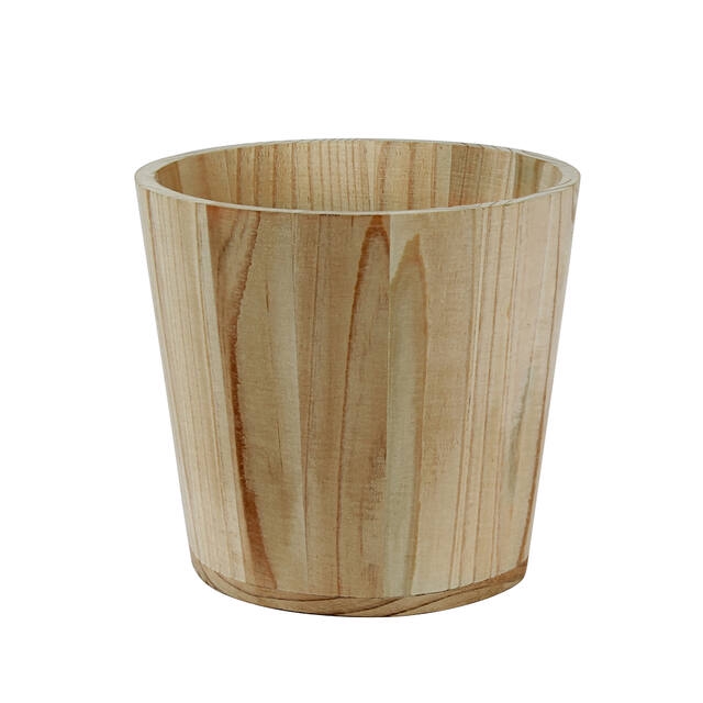 Pot basic wood Ø13xH12cm (ES12) + RPET liner