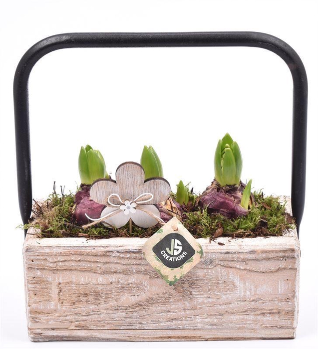 <h4>Hout rechthoek met hendel 26x11cm</h4>