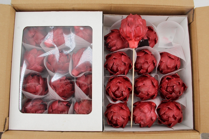<h4>Wax Artichoke Ø8x10cm Burgundy</h4>