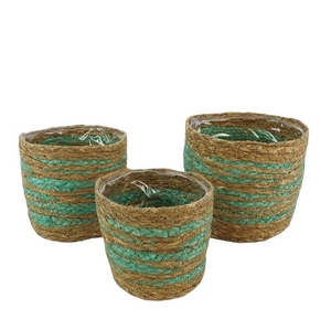 Basket sets Hessian Dhaka S/3 d16*16cm