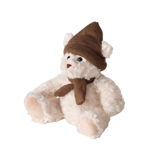 Plush toy Lenny, Bear, H 22,00 cm, Polyester, Beige, Brown (OUDE PARTIJ OPHOGEN)