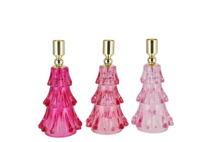 <h4>Jazz Jolly Pink Candle Holder X-mas Tree Ass 9x16cm</h4>