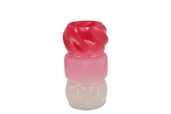 <h4>Mae Jolly Pink Vase Swirl Tricolor 11x11x20cm</h4>