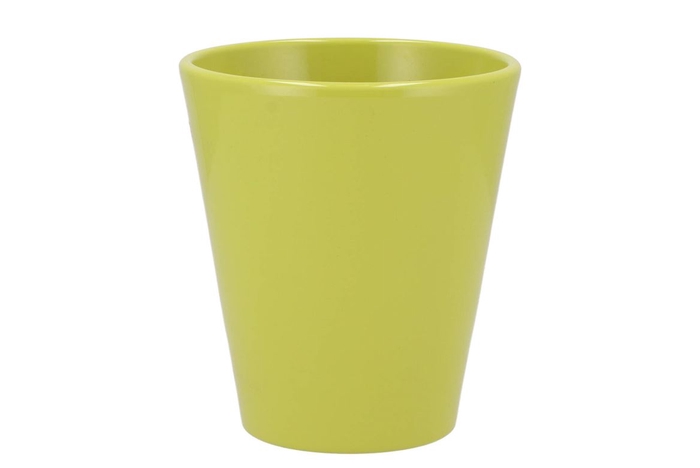 Ceramic Orchid Green/yellow Shiny 15cm